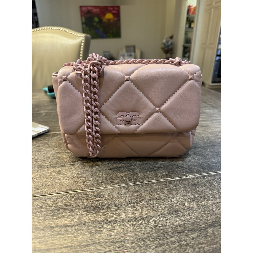 Soft Quilted Gilda Paris Handbag Blush Color, Metal Chain Straps,New W Tag $159 - Picture 3 of 9